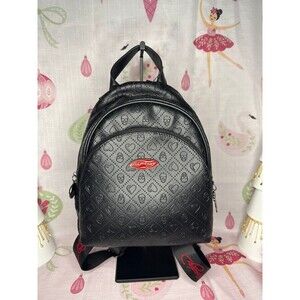 Ed Hardy Skull and Heart Embossed Backpack handbag